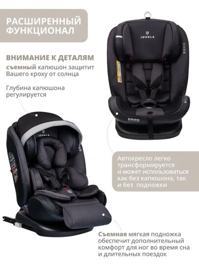 Автокресло Jovola I-Travel Isofix (0-36 кг) / серый