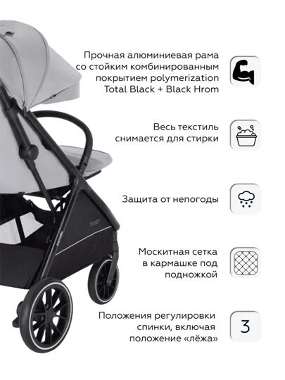 Прогулочная коляска Carrello NERO CRL-5514 / Dove Grey (Серый)