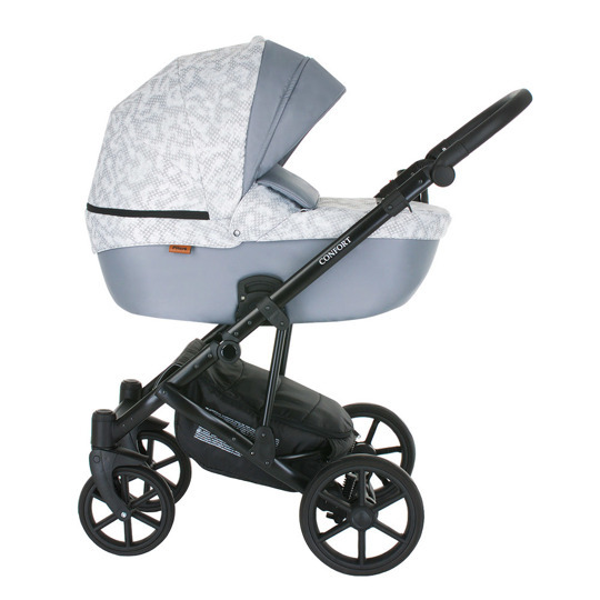 Коляска Pituso CONFORT Plus 2 в 1 Хамелеон+Кожа Серая