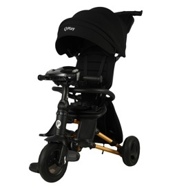 Велосипед трехколесный Qplay S700-17 SPRINTER SM Black (Rub/Gold) (муз.панель)
