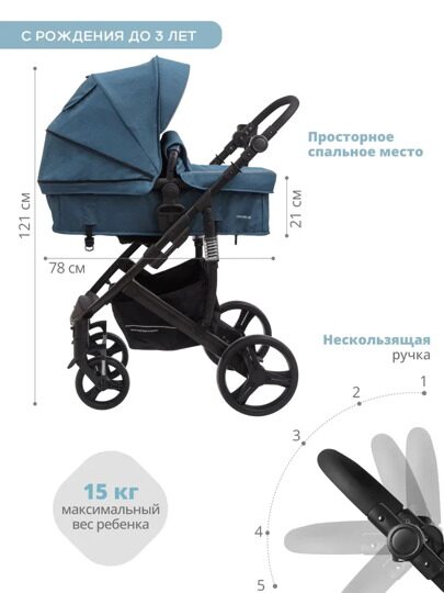 Коляска-трансформер Indigo TAURUS 2 в 1 /  синий