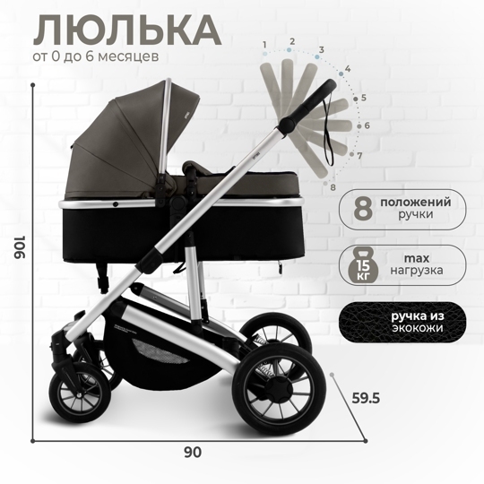 Коляска-трансформер Sweet Baby Optima 2 в 1 / Brown