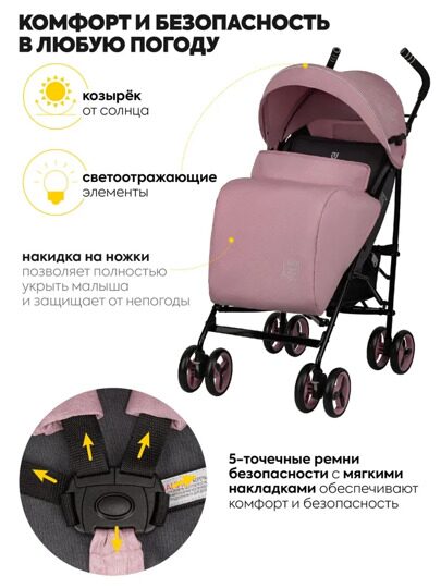 Коляска-трость Jovola Shiny IN103 / розовый
