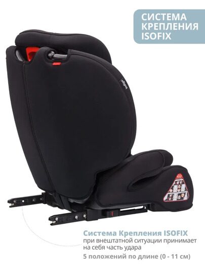 Автокресло Indigo WINNER ISOFIX 1+2+3 (9-36 кг) / YB706B черный матовый