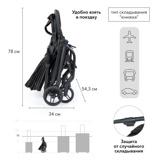 Коляска прогулочная Happy Baby FLEX 360 /  black