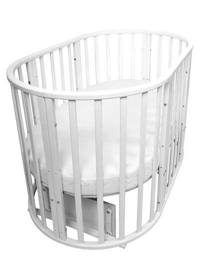 Кроватка VDK Crystal Star 6 в 1 с поперечным маятником и колесами / Белый