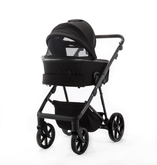 Коляска Adamex DELTA NATURA 3 в 1 / DN-11-CARBON (Черная ткань-черная рама)