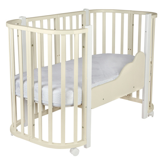 Детская кроватка Indigo Baby Lux 3 в 1 / слоновая кость - белые стойки