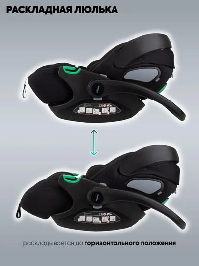 Автокресло Indigo TECHNO I-SIZE (0-13 кг) с базой и опорной ногой / черный