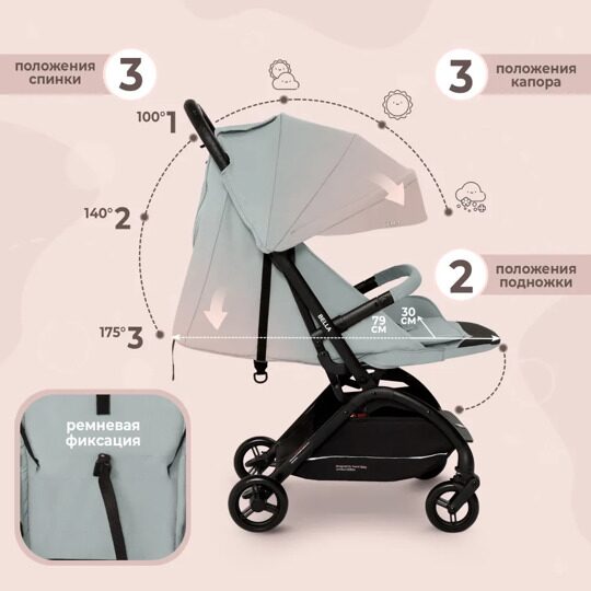 Прогулочная коляска Sweet Baby Bella / Grey