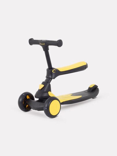 Беговел-самокат Rant Rider Plus о светящимися колесами RB100 / Black-Yellow