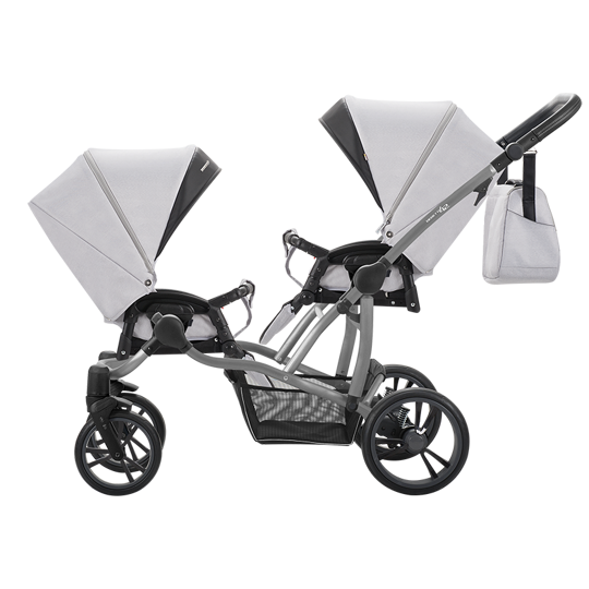 Прогулочная коляска для двойни BEBETTO-42 Sport Comfort / 03 (св.серый) серая рама