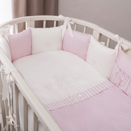 Комплект для овальной кроватки Perina Неженка Oval (7 предметов) НО7.3-125х75 Розовый