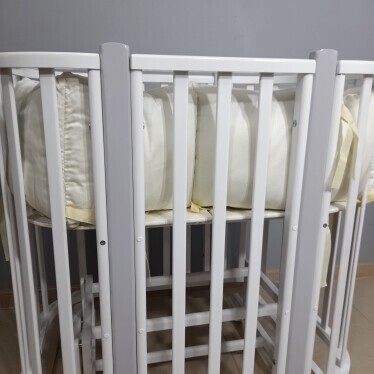 Кроватка Incanto Nuvola Lux New 5 в 1 плоские ламели / Белый-серый