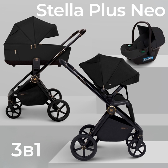 Коляска Sweet Baby Stella Plus Neo 3 в 1 / Black