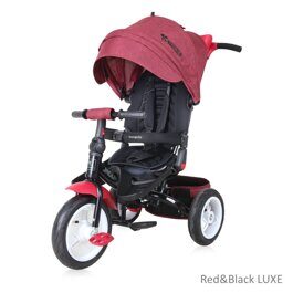 Детский трехколесный велосипед с ручкой Lorelli JAGUAR AIR Красный-Черный