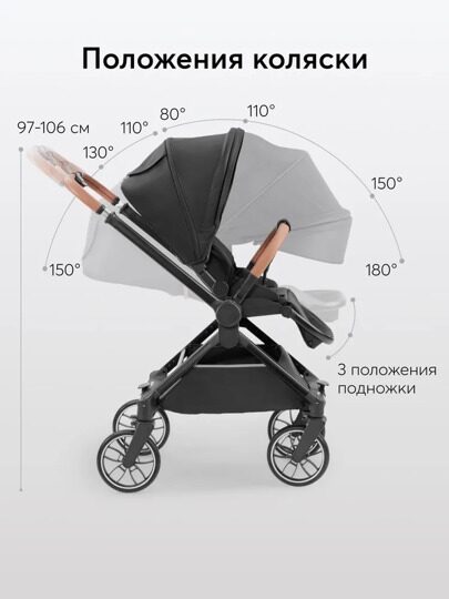 Коляска Happy Baby CELINE PRO 3 в 1 /  black