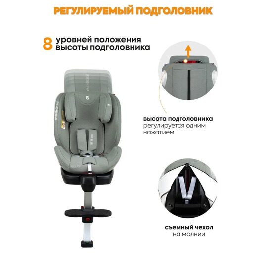 Автокресло детское Jovola JET 8.0 Isofix 0-36 кг с упором в пол / зелёный