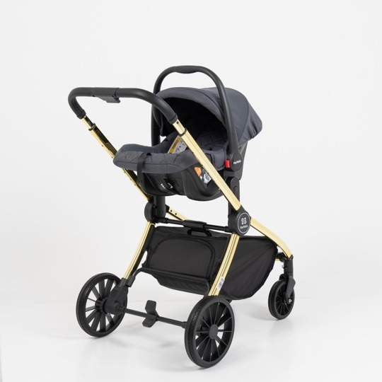 Коляска Farfello Baby Shell 3 в 1 / 2024 Серый желтый хром BBS-008