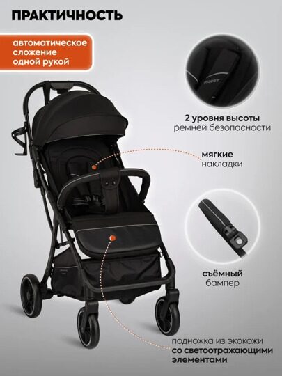 Прогулочная коляска Indigo FROST / черный