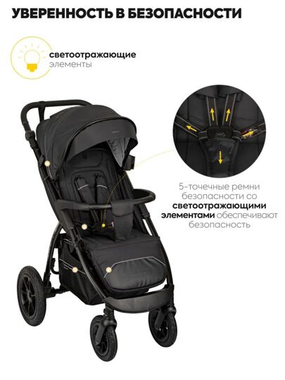 Прогулочная коляска Jovola SELENA Air G1 2025 с сумкой / черный