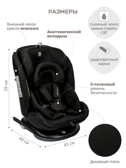 Автокресло Jovola Fuller Isofix (0-36 кг) / черный