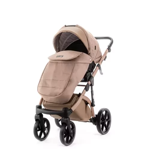 Коляска Adamex NOLA Natura 3 в 1 / CAMEL-5 Т.Бежевая ткань, Т. бежевая экокожа