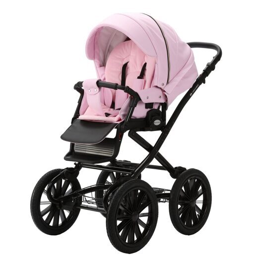 Коляска Adamex Chantal Retro Eco (Deluxe) 2 в 1 / C132 розовая экокожа