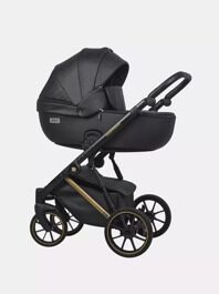 Коляска Riko Basic Montana PREMIUM Gold 2 в 1 / 02 Black (черный)