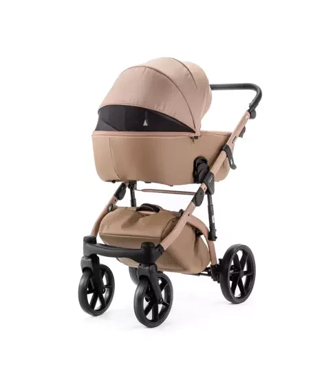 Коляска Adamex NOLA Natura 3 в 1 / CAMEL-5 Т.Бежевая ткань, Т. бежевая экокожа