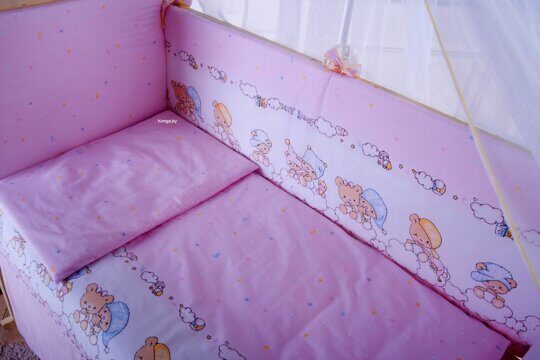 Борт в кроватку Баю-Бай Мечта розовый
