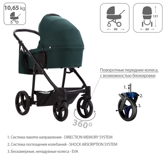 Коляска Bebetto EXPLORER AIR 3 в 1 / 08 (фиолетовый)