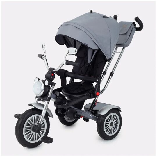 Детский трехколесный велосипед с ручкой MOWBaby Eagle MC051 / Grey