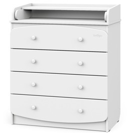 Пеленальный комод Indigo Classic 800/4 МДФ, ЛДСП / белый-белый