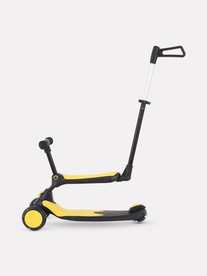 Беговел-самокат Rant Rider Plus о светящимися колесами RB100 / Black-Yellow