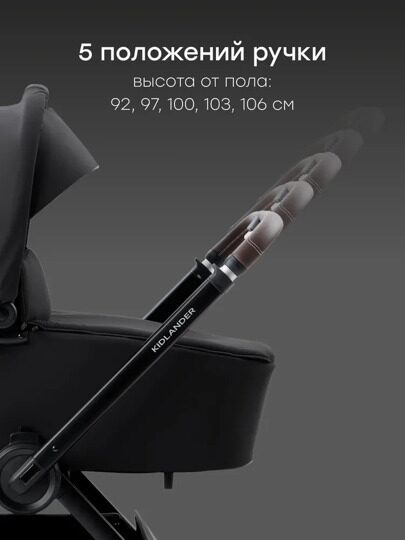 Коляска Happy Baby KIDLANDER 3 в 1 /  black