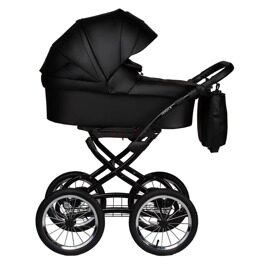 Коляска Jovola Tessa Classic Eco Plus 14 2 в 1 / Te 03 (черная кожа)