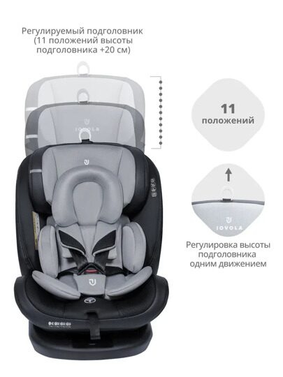 Автокресло Jovola MOON Isofix (0-36 кг) / черный, светло-серый