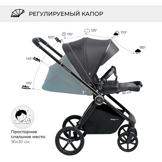 Прогулочная коляска Sweet Baby ELEGANTE / Chrome Grey