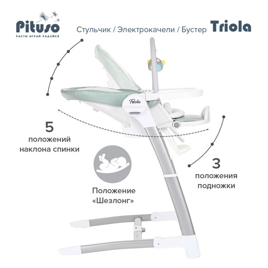 Стульчик для кормления Pituso TRIOLA 3 в 1 (стул, электро-качели, бустер)