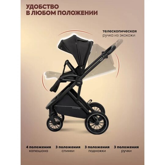 Коляска Indigo DESIRE 2 в 1 /  черный