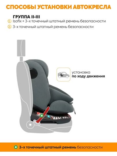 Автокресло Jovola PRIME ISOFIX (0-36 кг) / темно-зеленый