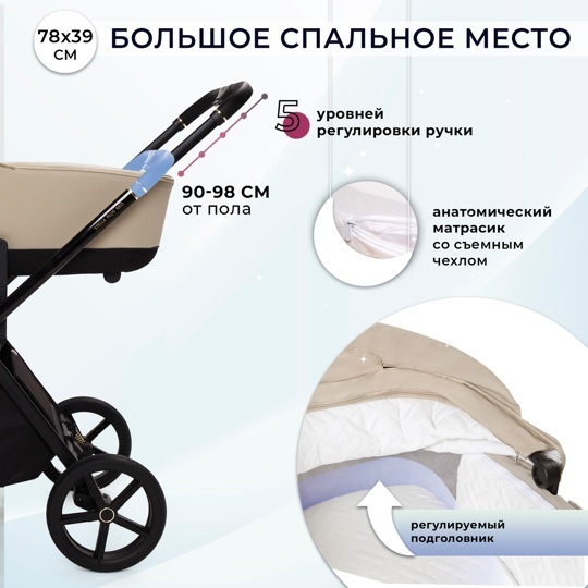 Коляска Sweet Baby Stella Plus Neo 2 в 1 / Beige