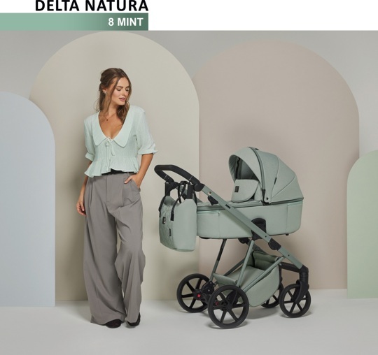 Коляска Adamex DELTA NATURA 3 в 1 / DN-8-MINT (Мята)