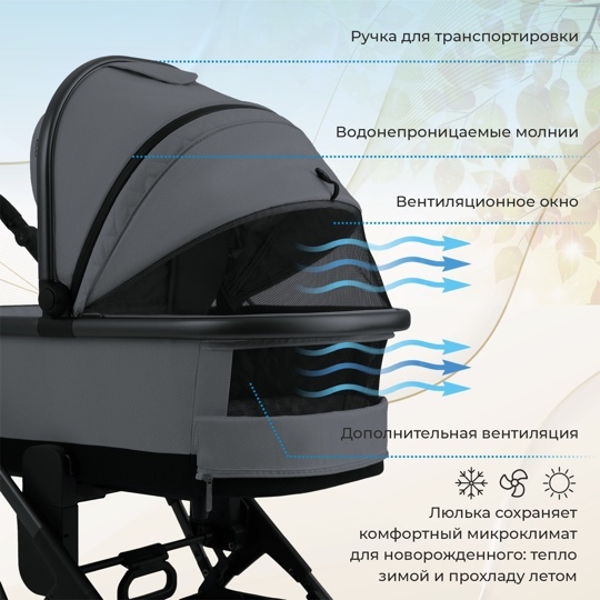 Коляска Sweet Baby RICCI 2 в 1 / Grey (Air)