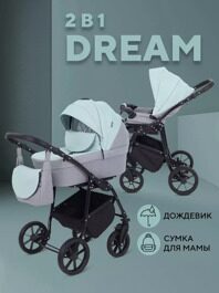 Коляска Rant DREAM NEW 2 в 1 / 10 серый-ментоловый