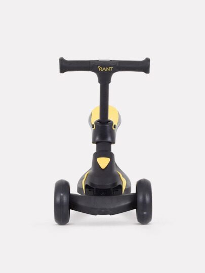 Беговел-самокат Rant Rider Plus о светящимися колесами RB100 / Black-Yellow