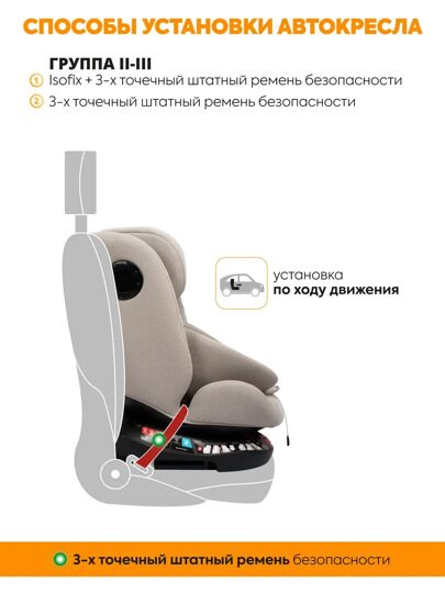 Автокресло Jovola PRIME ISOFIX (0-36 кг) / бежевый