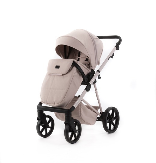 Коляска Adamex DELTA NATURA 3 в 1 / DN-2-ROSE (Розовая ткань-розовая рама)