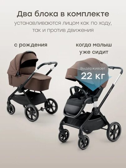 Коляска Happy Baby KIDLANDER 3 в 1 /  dark brown